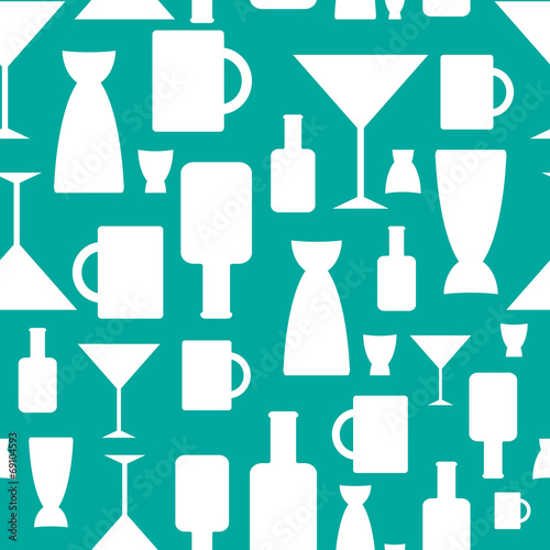 A seamless pattern of several drinks