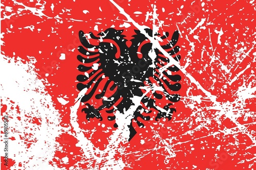 Illustration of a decayted flag of Albania