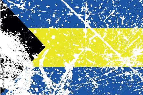 Illustration of a decayted flag of Bahamas