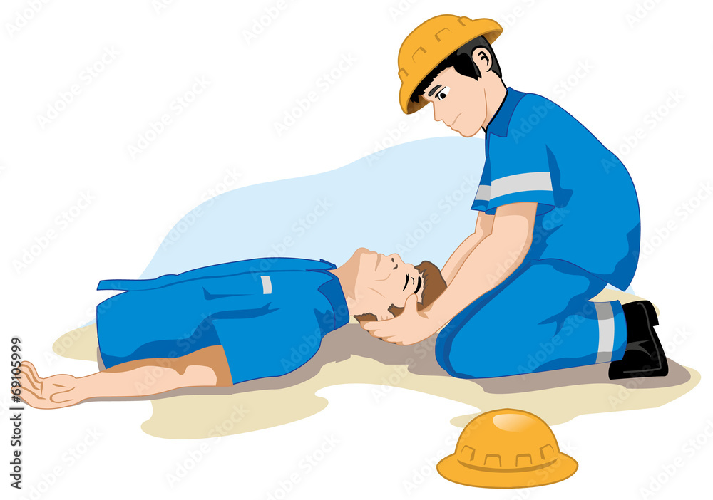 Unconscious Person Support The Head Stock Vector Adobe Stock