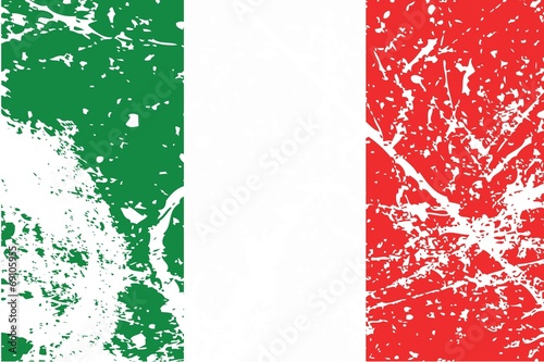 Illustration of a decayted flag of Italy
