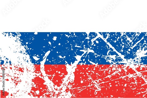 Illustration of a decayted flag of Russia