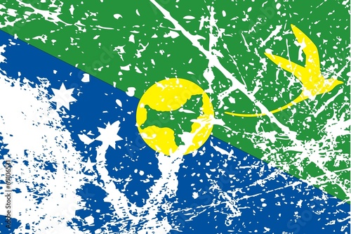 Illustration of a decayted flag of Christmas Island