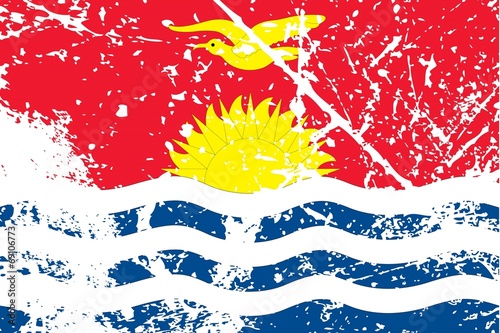 Illustration of a decayted flag of Kiribati