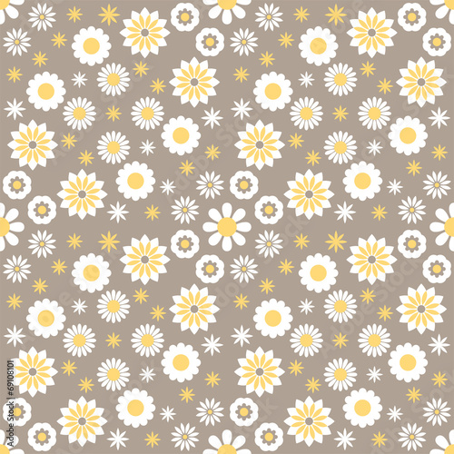 Seamless color decorative flower pattern