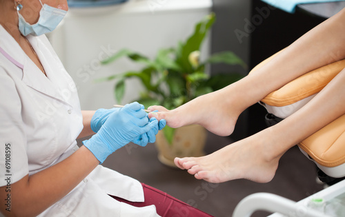 woman foot in pedicure