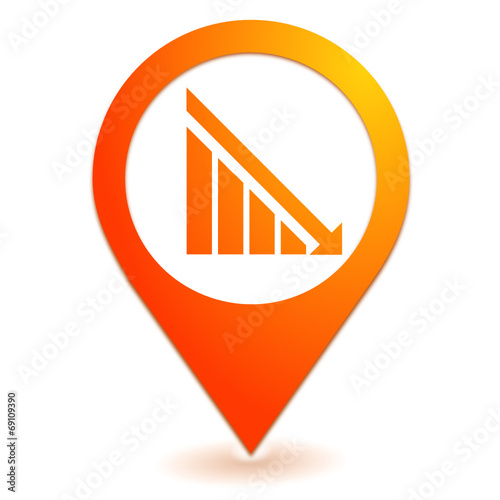en baisse sur symbole localisation orange