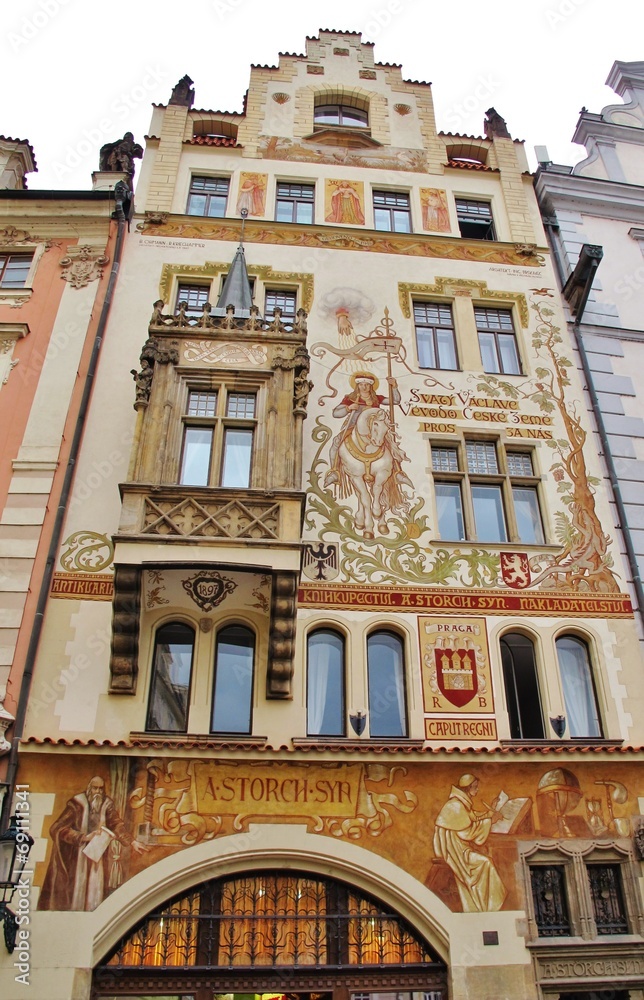 Fototapeta premium Prag, Storch-Haus am Altstädter Ring