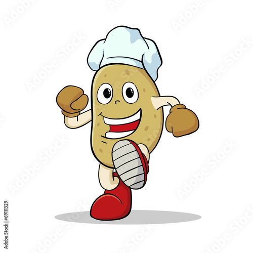 Potato wearing chef hat