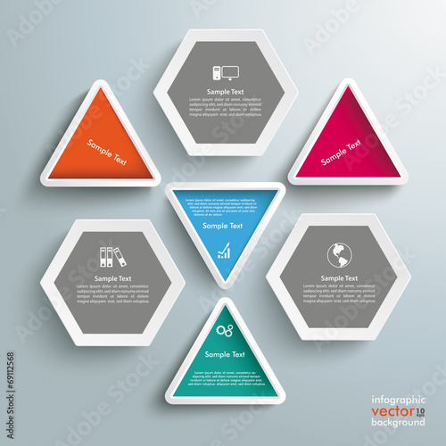 4 Triangles 3 Hexagons