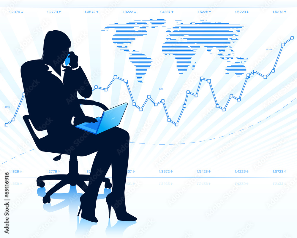 Fototapeta premium Businesswoman with laptop