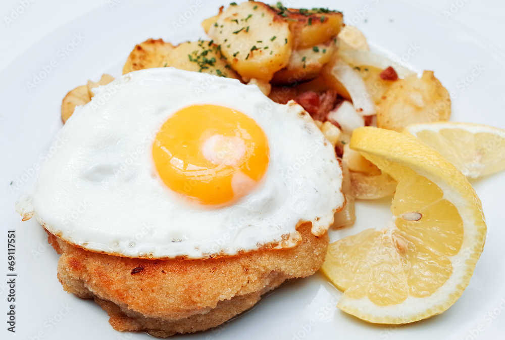 Egg and fries Egg and fries