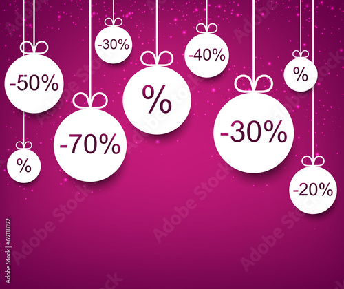 Sale background with christmas balls.