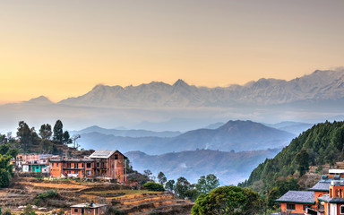 Handdoek met foto Nepal Bergdorp Bandipur in Nepal  © Thomas Dutour