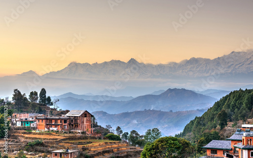Bandipur village in Nepal, HDR photography photo