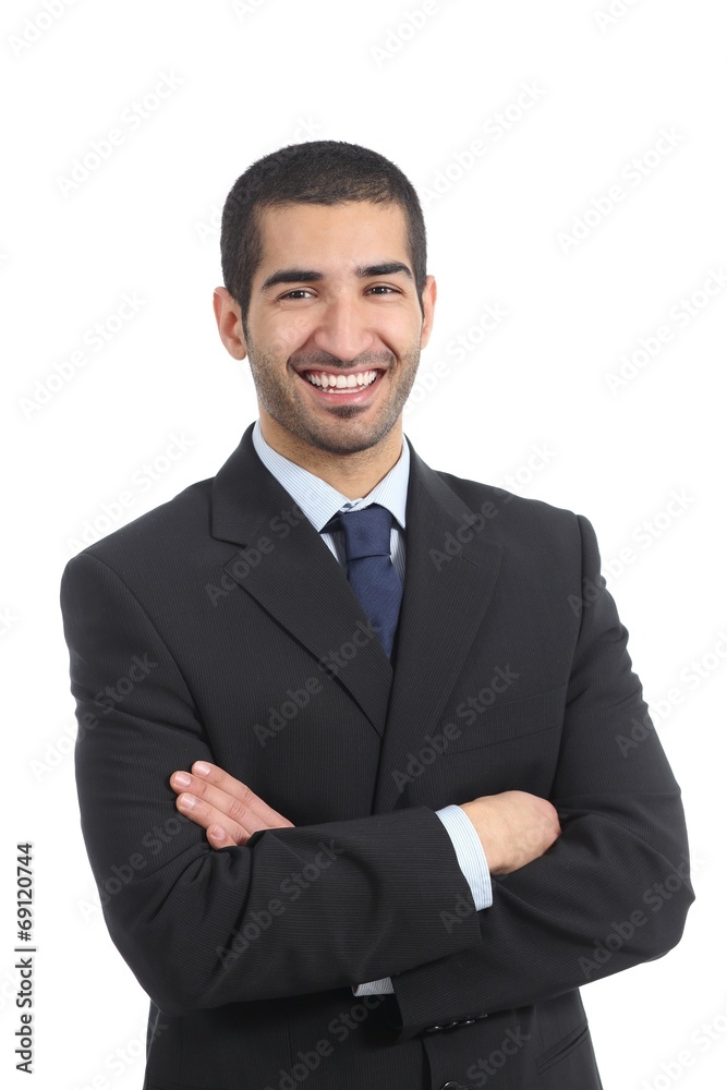 Arab businessman posing standing with folded arms