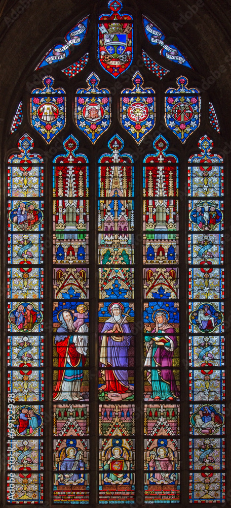 Bruges - Presentation in Temple windowpane in st. Jacobs
