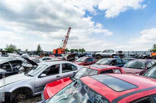 Car scrapyard recycling metal