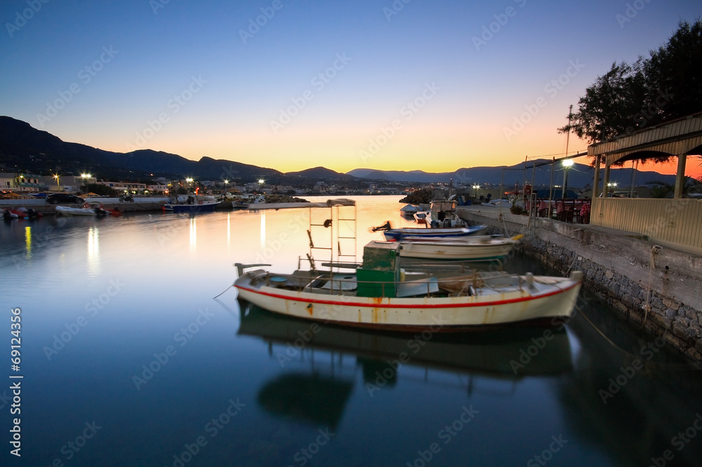 Fototapeta premium Harbour in Makri Gialos village in southern Crete.