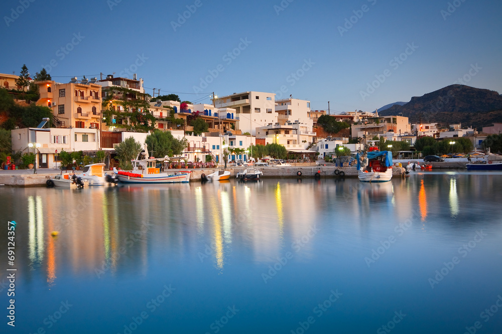 Harbour in Makri Gialos village in southern Crete.