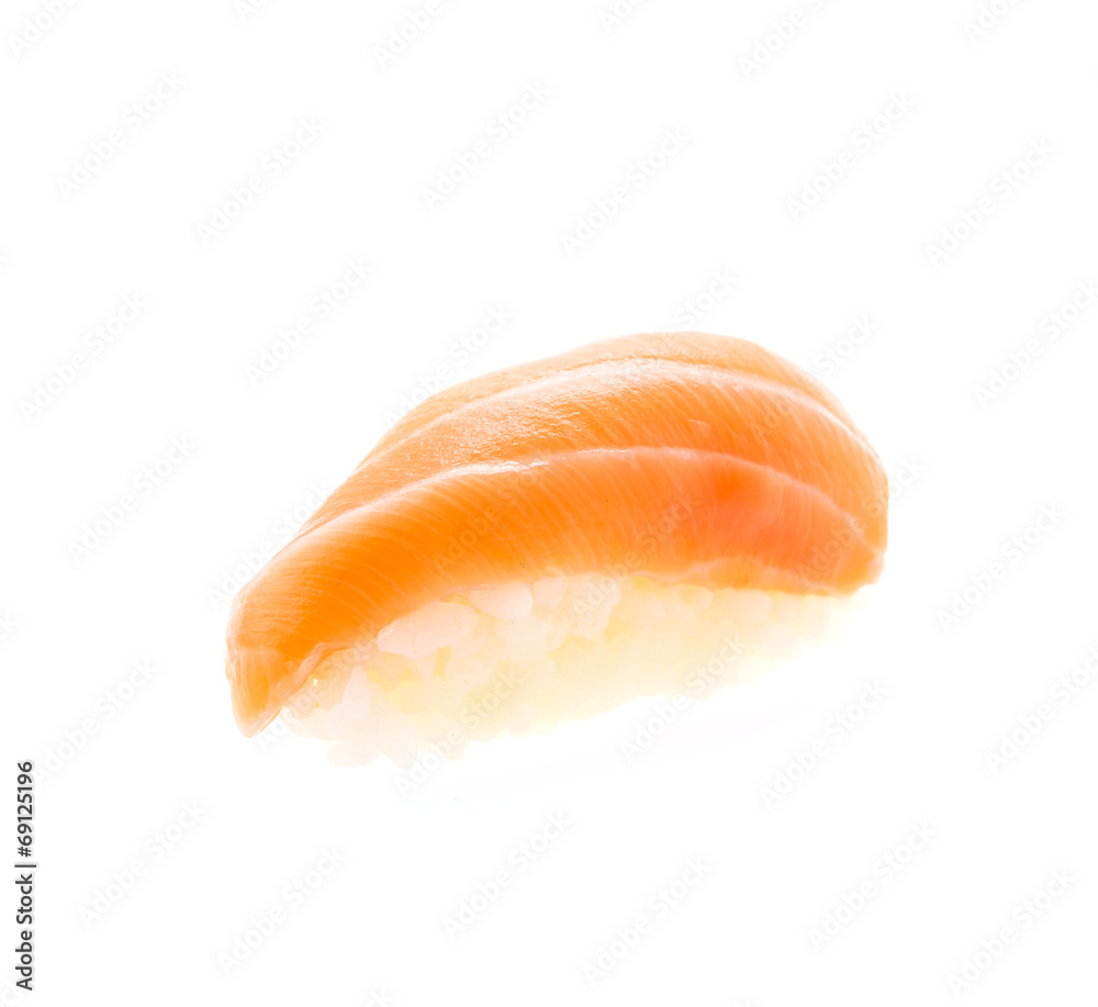 Salmon sushi isolated on white