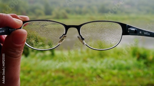 Brille im Regen