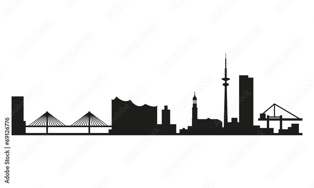 Naklejka premium Panoramę Hamburga