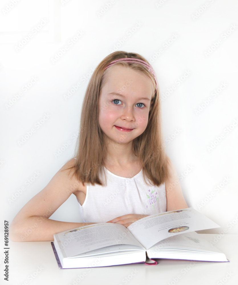 Girl reading the book. education and school concept Girl reading the book. education and school concept