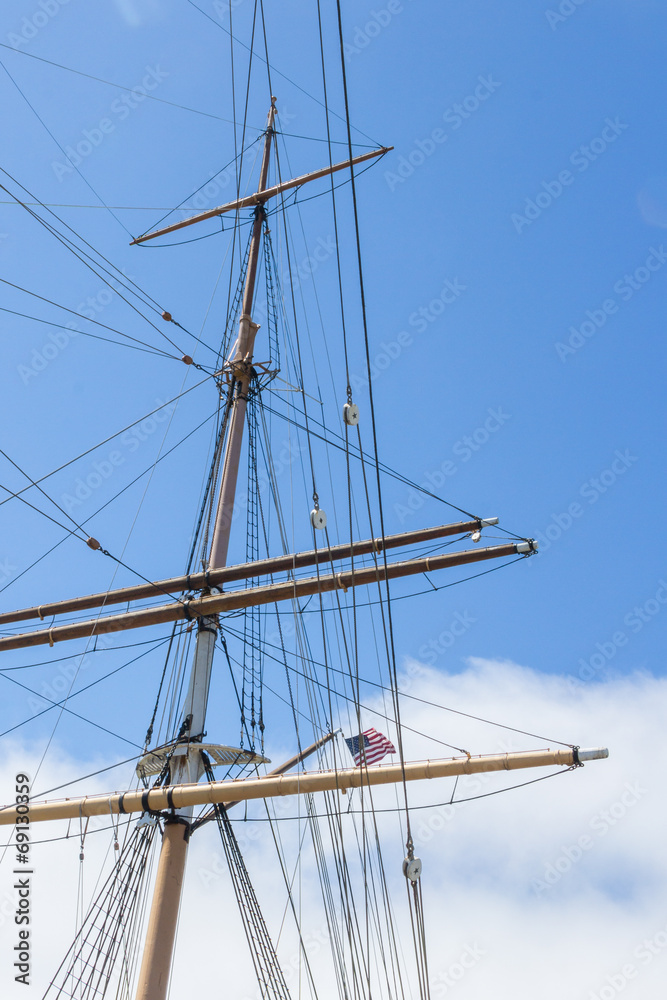 Masts of a old  big sailingboat