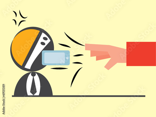 Business man addict smart Phone
