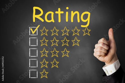 thumbs up rating stars chalkboard photo