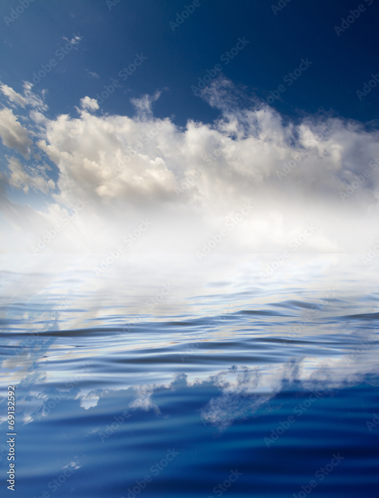 clouds with reflection on water clouds with reflection on water