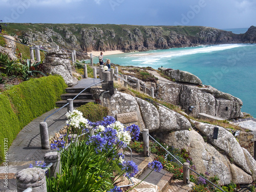 Flowers in front of the Minack Theatre photo