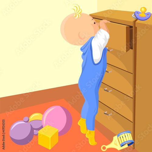vector mischievous kid