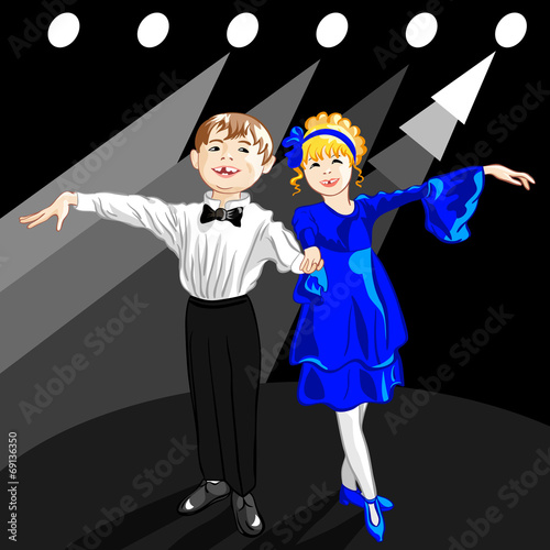 vector tiny dancers on the stage