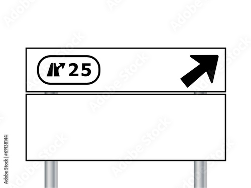 PANNEAU DE SIGNALISATION (vierge modèle france sortie autoroute)