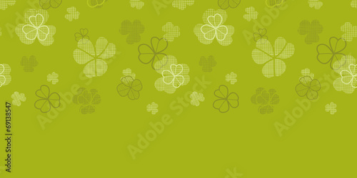 green clover textile texture horizontal border seamless pattern