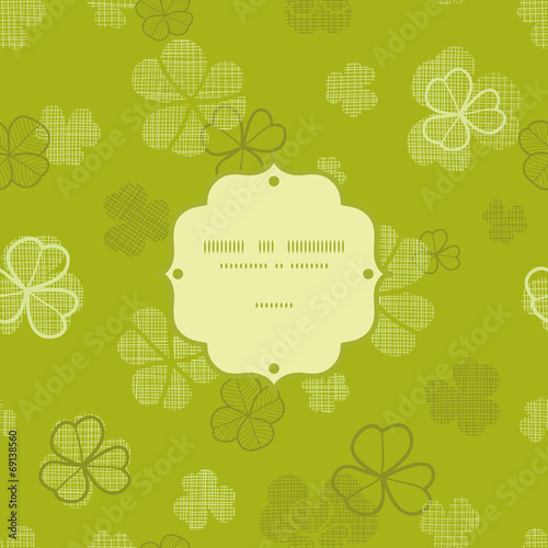 green clover textile texture frame seamless pattern background