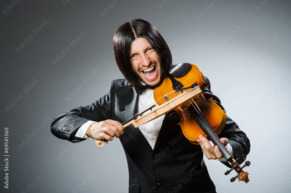 Man violin player in musican concept Man violin player in musican concept