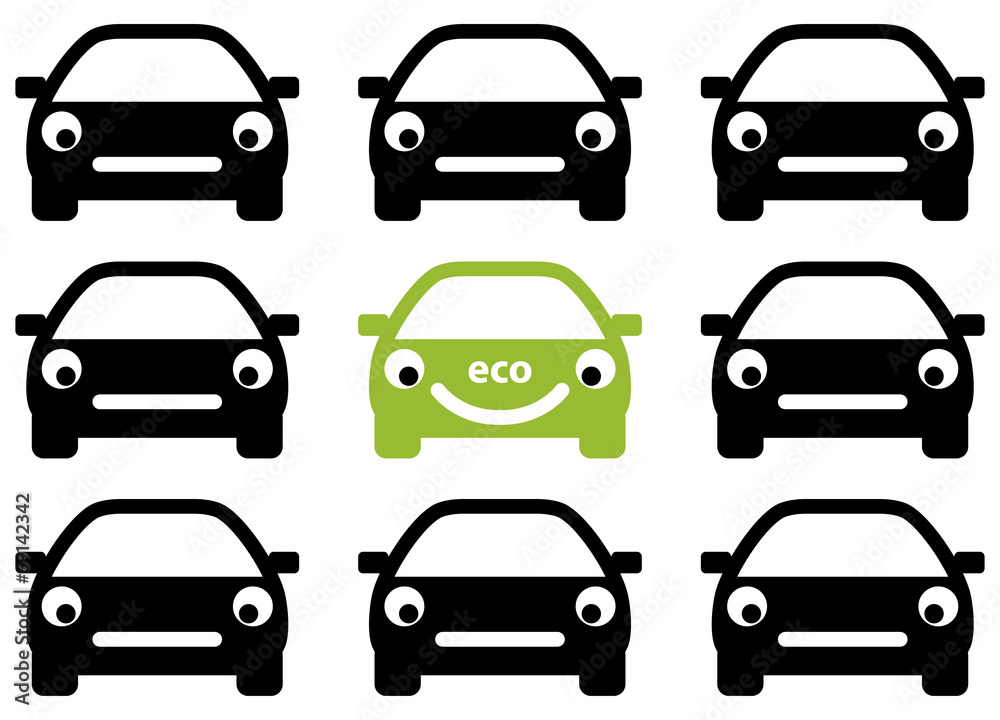 Ecology car friendly concept. Vector.
