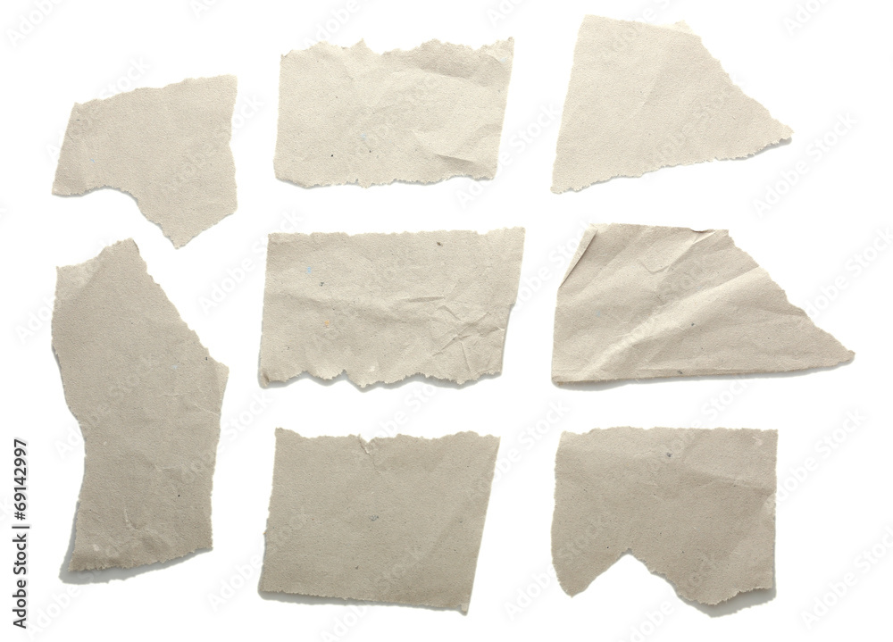 Obraz premium Torn blank papers isolated on white