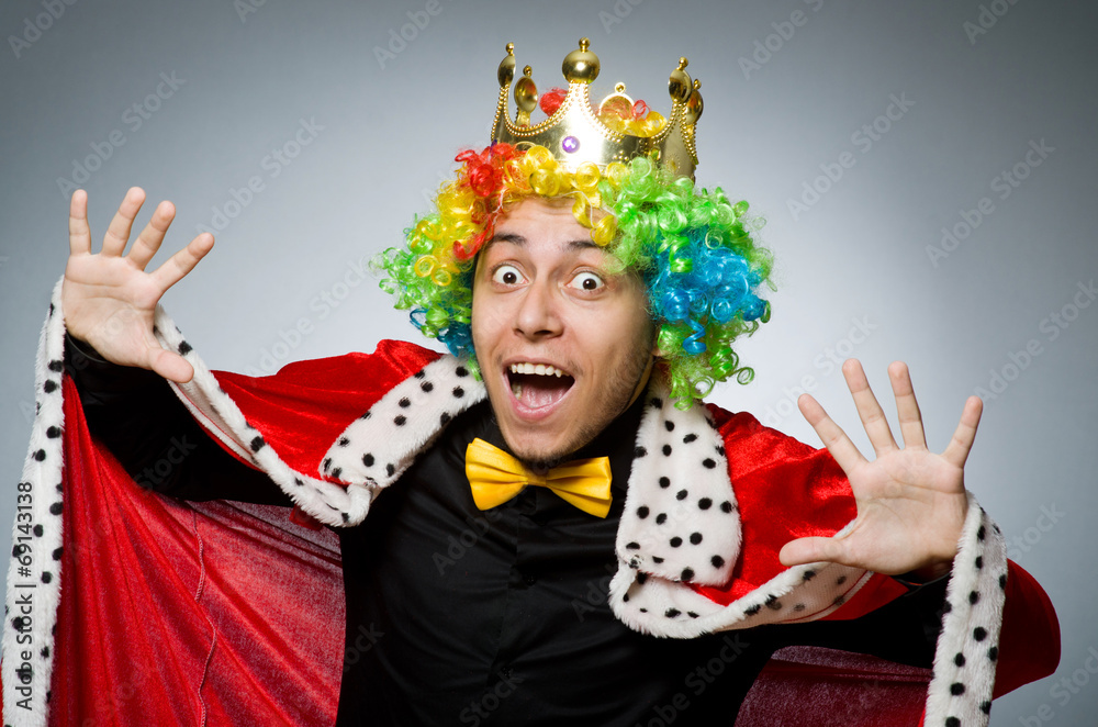 King businessman in funny concept King businessman in funny concept