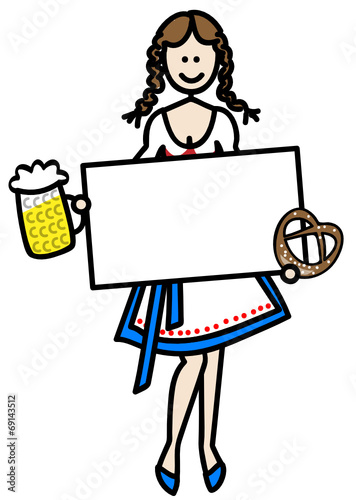 Frau mit Schild