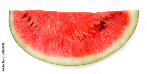 Fresh slice of watermelon, isolated on white