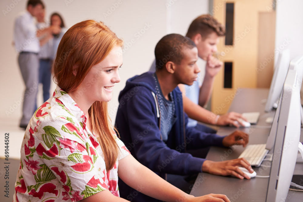 College Students Using Computers On Media Studies Course College Students Using Computers On Media Studies Course