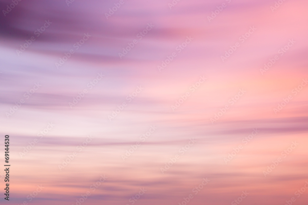 Defocused sunset sky background  with blurred panning motion.