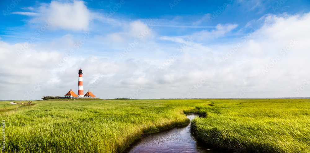 Lighthouse at North Sea, Schleswig-Holstein, Germany