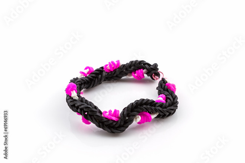 Colorful of elastic rainbow loom bands.