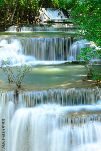 Fototapeta Naklejka Na Ścianę i Meble -  Waterfall in tropical deep forest at Hua Maekhamin
