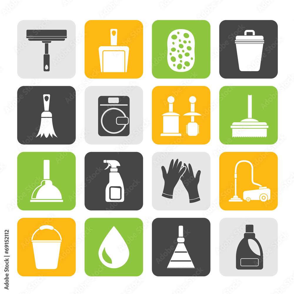 Silhouette Cleaning and hygiene icons Silhouette Cleaning and hygiene icons